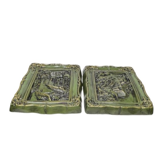 Vintage chalk ware Chalkware Plaster Water Wheel Apartment Building Wall Hanging - Picture 6 of 8